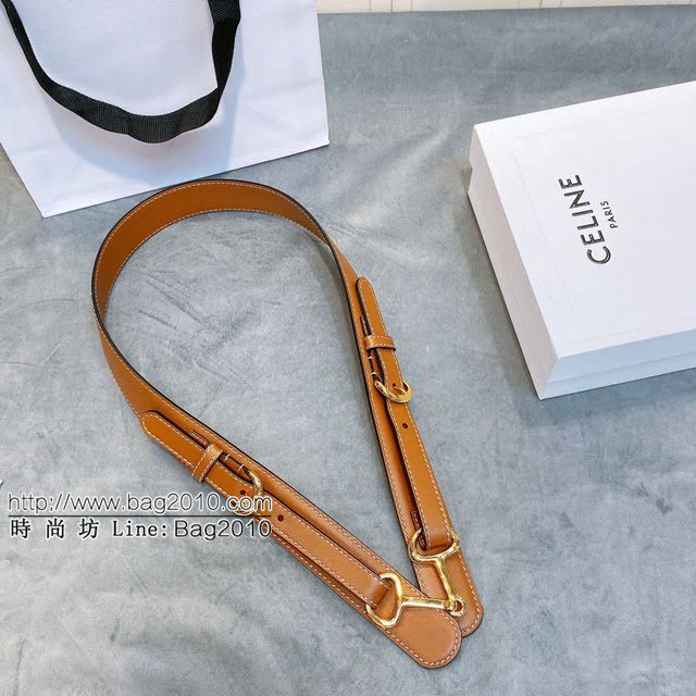 CELINE女士皮帶 賽琳馬銜扣腰帶 賽琳小牛皮可調節皮帶  jjp1142